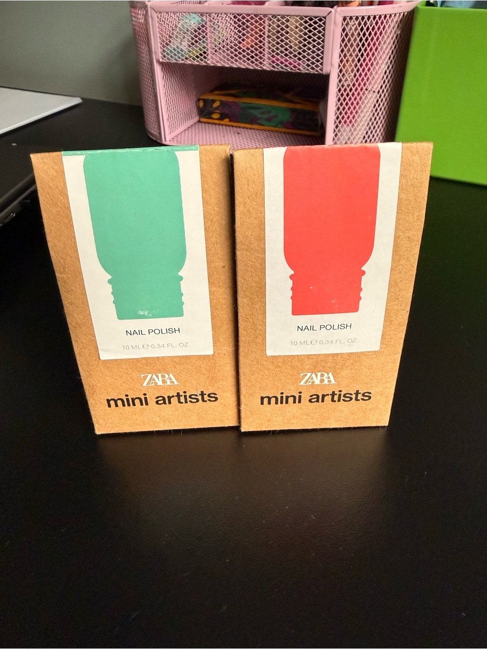 ZARA Mini Artists Nail Polish Set — Mint Green & Coral